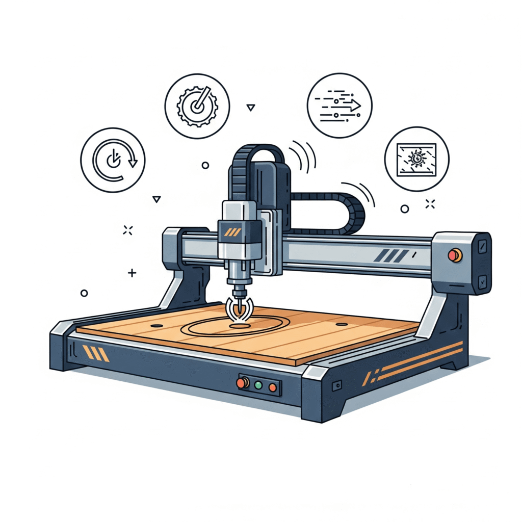 CNC Router, cortando mdf.